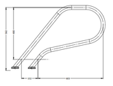 G2 Flanged P Shape Grab Rail - Single - For Bolting down